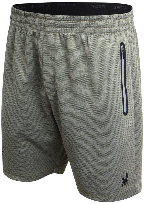 Spyder Men's Active Shorts - Athletic Performance Gym Shorts, Reflective Trim - Running Shorts, Zip Pockets (S-XL), Size Small, Green
