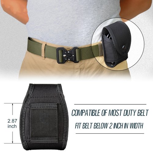 Handcuff Pouch for Duty Belt Hidden Snap Hand Cuff Holster for Law Enforcement Security Police Handcuffs Case Carry Bag for Chain/Hinge Handcuff Nylon Cuff Holder for Police Officer (Black)