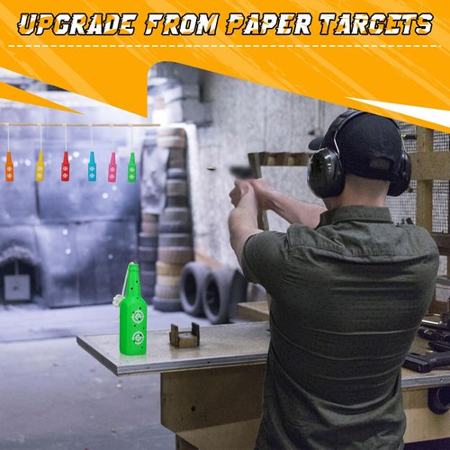 Tiangrid 6 Pack Shooting Bottles Shatterproof Bottle Targets with Rope Hanging Targets for Firearm Target Practice Shooting Accessories for Indoor Outdoor Gun Ranges