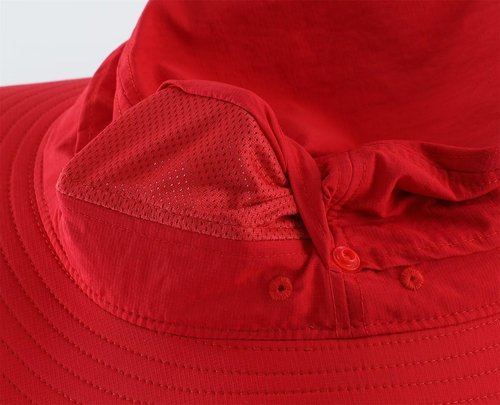 Connectyle Summer Sun Hat for Men Women UV Protection Safari Hat for Fishing Hiking Outdoor Cowboy Bucket Hat UPF 50+ Red