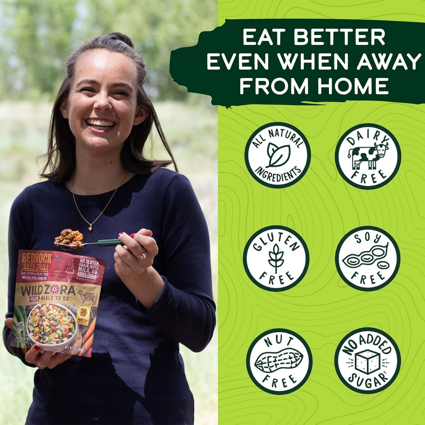 Wild Zora Paleo Freeze Dried Meals for Backpacking & Camping - Healthy Gluten Free & Grain Free Camping Meals/Backpacking Food + No Added Sugar - Great for Travel (AIP 4-pack)
