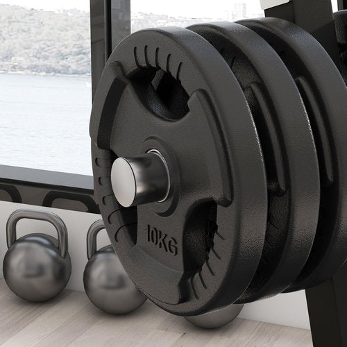 Soozier 2-inch Weight Rack for Plates and 3 Bars, Olympic Weight Tree Bumper Plate Storage Holder, 660 lbs. Capacity, Black