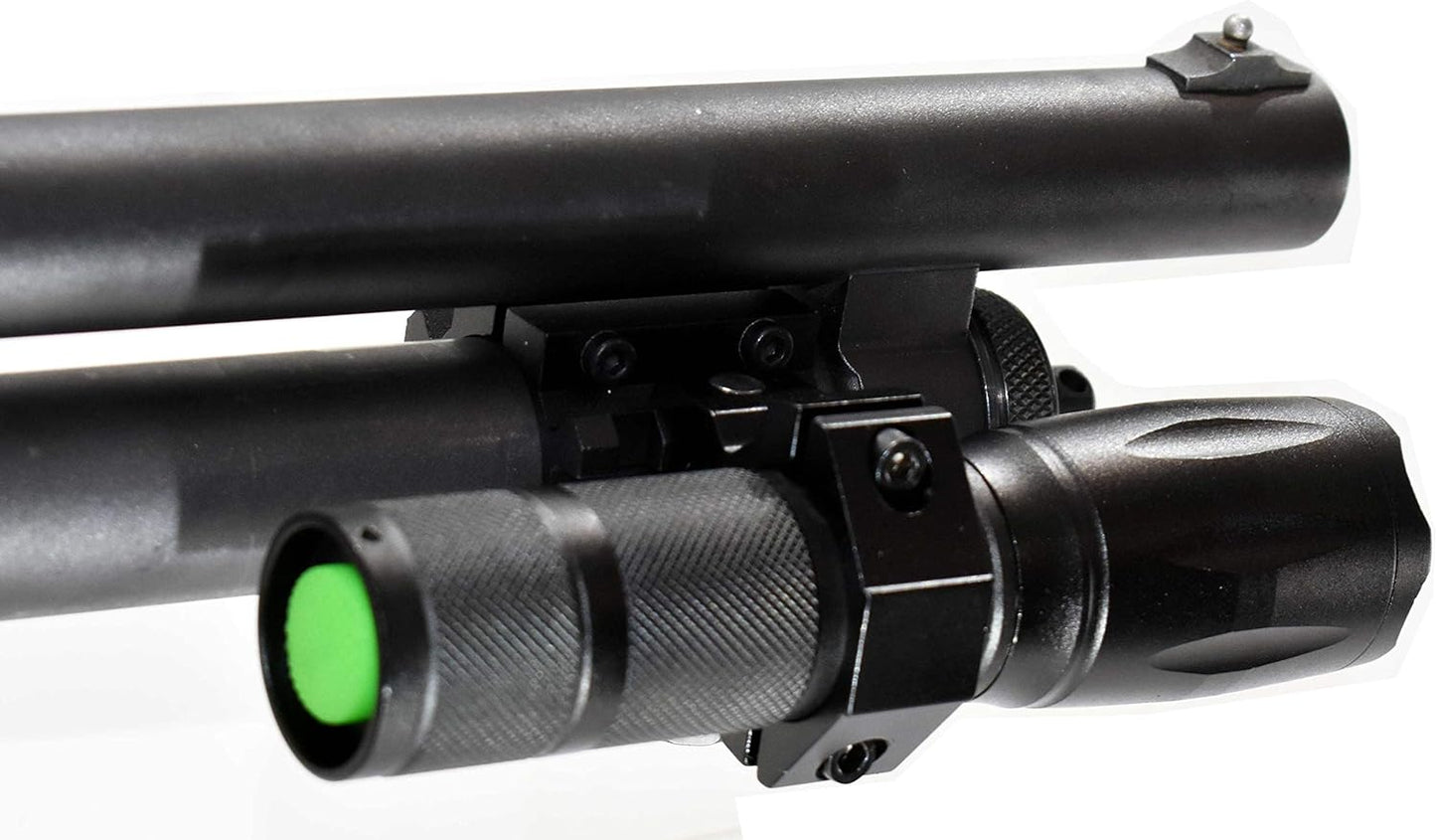 Trinity 1000 Lumen led Flashlight for mossberg 500 Pump Home Defense Tactical Hunting Optics Aluminum Black Picatinny Weaver Mounted Adapter Single Rail Mount.