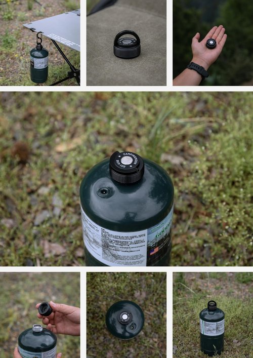 CAMPINGMOON 1LB Propane Cylinder Protect Cap Lid for Camping Gas Fuel Small Tank MAPP Black BKM-102