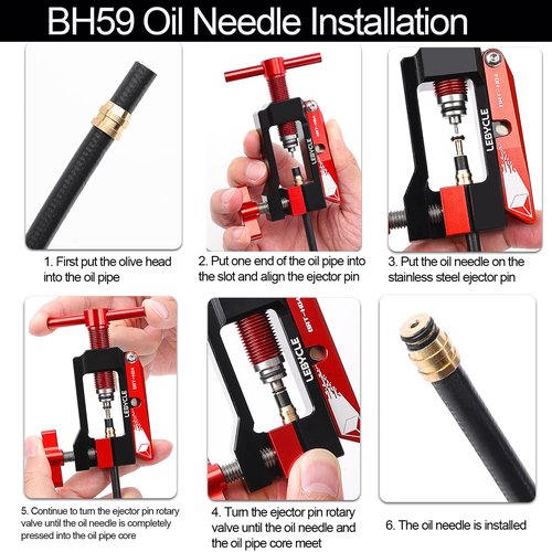 Bicycle Hydraulic Hose Fitting Insertion Tool, Oil Brake Needle Driver Installation, Bicycle Internal Wiring Tools Hydraulic Hose Cutter For Bicycle Olive Banjo Fitting Insert Install Head Press