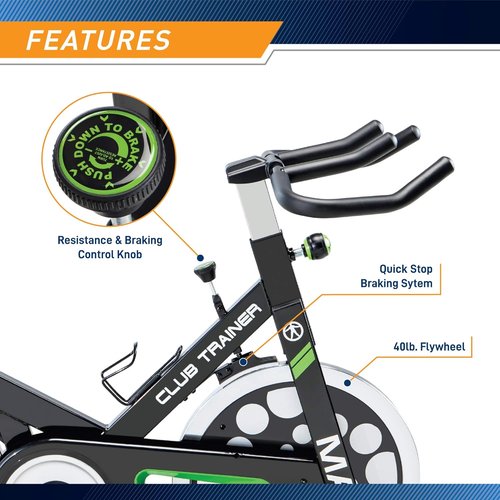 Marcy XJ-3220 Club Revolution Exercise Bike for Cardio Fitness - Black