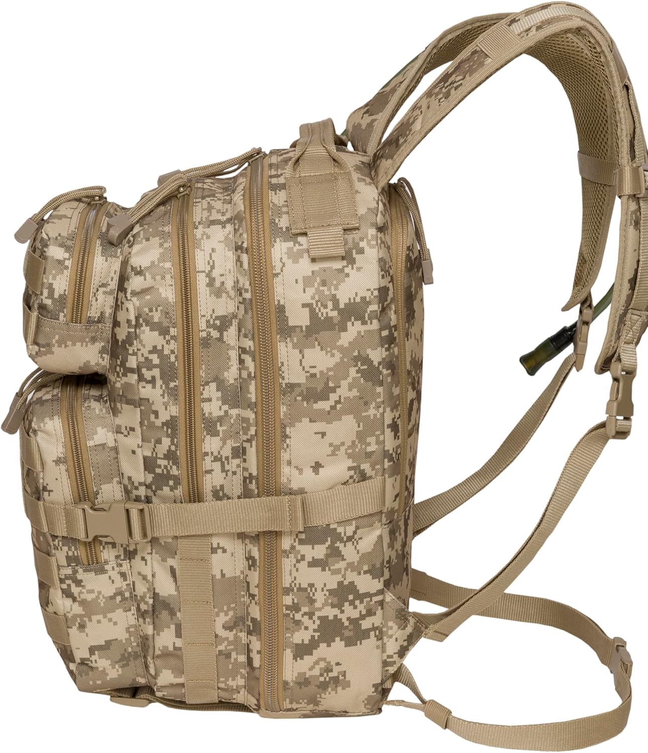 Surge Tactical Hydration Pack Military Backpack with MOLLE System | Survival Bug Out Bag | 22L Storage Capacity + 3L Reservoir (Digital Sand)