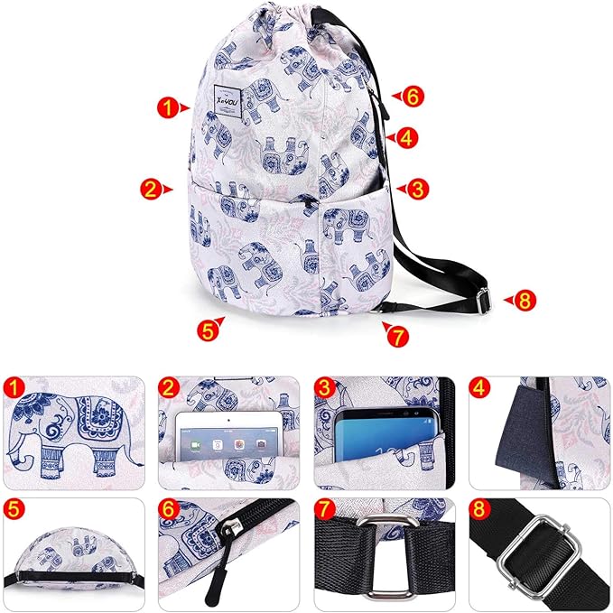 XEYOU Drawstring Sports Backpack Lightweight Gym Yoga Sackpack Shoulder Rucksack Casual Outdoor Daypack for Women and Men