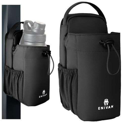 ENIVAN Magnetic Gym Bag for Men and Women – Water Bottle Holder, Magnetic Attachment, Phone & Key Pocket, Crossbody Pouch – Compact Workout Bag for Travel, Sports, Work, Fitness