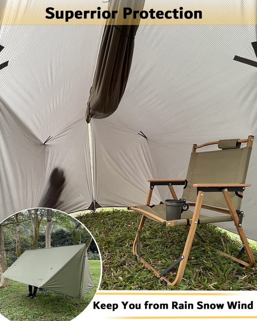 Sunyear Camping Hammock with Net and Hammock Tent Rain Fly Bundle - Perfect for Hiking, Backpacking, Outdoor Sleeping and Camping Survival