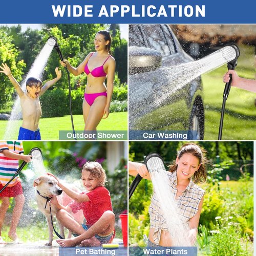 MIAOKE Upgrade Portable Camping Shower, 7800mAh Outdoor Electric Shower Rechargeable Pump with Intelligent Digital Display Temperature Display Shower Head for Camping, Hiking, Traveling/Orange
