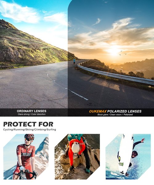 OUKEMAX Polarized Sunglasses-Men-Women Running Sunglasses: Sports Sun glasses Mens Polarized Sun Glasses Cycling Fishing