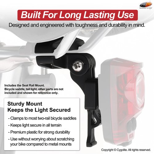 Cygolite Hotshot Pro 200 Lumen Bike Tail Light Bundle with Saddle Rail Mount