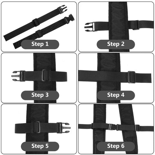 Ymapinc 2Pcs Adjustable Backpack Chest Strap Replacement Chest Strap Waist Strap Sternum Strap Chest Harness Secures Chest Belt with Snap Buckles for Fabric Backpack Straps,Black