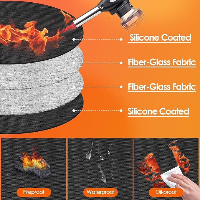 Fire Pit Mats for Under Fire Pit Compatible with Solo Stove Accessories Compatible with Solo Stove, 3-Layer Fireproof Under Grill Mats for Outdoor Grill to Protect The Deck, Patio, 58.5in