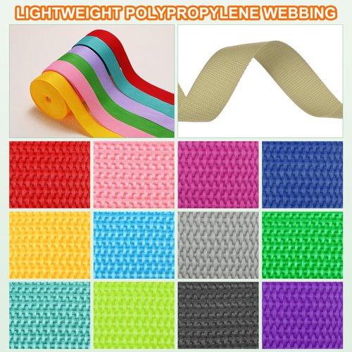 M METERXITY Polypropylene Webbing, 10 Yards 1.5 Inch Durable Poly Strapping Poly Webbing Strapping for Indoor/Outdoor DIY Gear Repair/DIY Crafting/Furniture/ [Light Khaki]