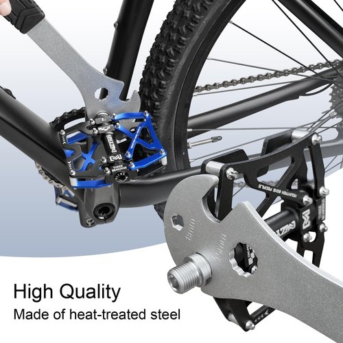 MZYRH Bike Pedal Wrench,Long Handle Bicycle Pedal Removal Tool Spanner for Road and Mountain Bikes (Flat Handle)