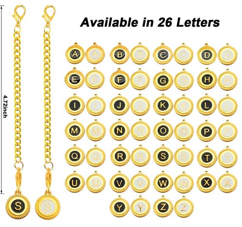 Letter Charms for Stanley Cups – 18K Gold 316L Stainless Steel Name ID Chains for Tumblers with Handle, Perfect for Water Cups and Decorations