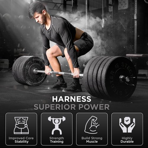 WYOX Weight Lifting Belt for Gym Fitness – Cowhide Leather, 4” Padded Lumbar Back Support lifting Belt, 8 Adjustable Holes, Ideal for Powerlifting, Bodybuilding, Deadlift, Squat & Strength Training