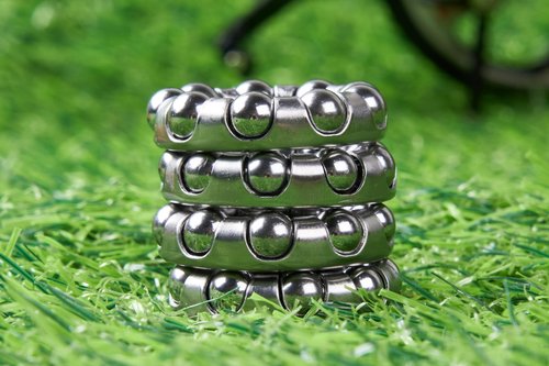 4 Pcs Bike Ball Bearing for Bottom Bracket,Bike Crank Ball Bearing Retainer,1/4" x 9 Balls,Bearing OD 1.14in,ID 0.75in