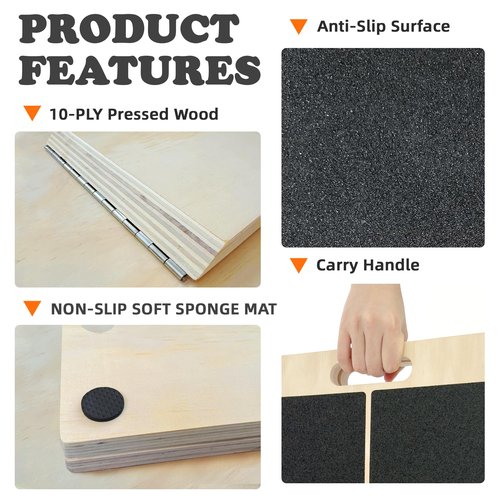 OiZenhio Portable Slant Board for Calf Stretching Squats Calf Stretcher Physical Therapy Equipment Adjustable Incline Board for Knees Ankle Heel Feet Leg