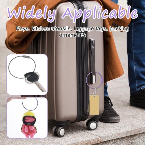 Styquenzer 20pcs Wire Keychain Cable, 6 inch Stainless Steel, Modern Keychain Accessories, Unisex-Adults, Yellow, Blue, Gray, Pink, Orange, White, Rose, Red, Purple, Dark Green, Black