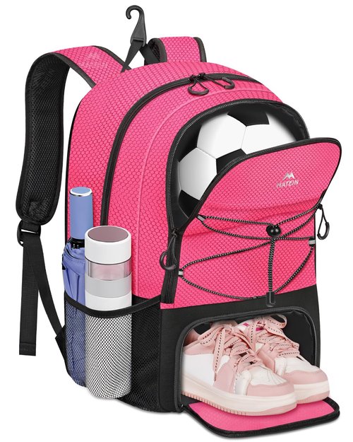 MATEIN Soccer Bags for Girls, Large Girls Soccer Backpack with Ball & Shoes Compartment, Lightweight Basketball Bag Backpack
