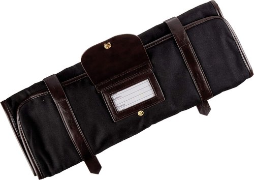Barfly Mixology Roll Black with brown leather accents