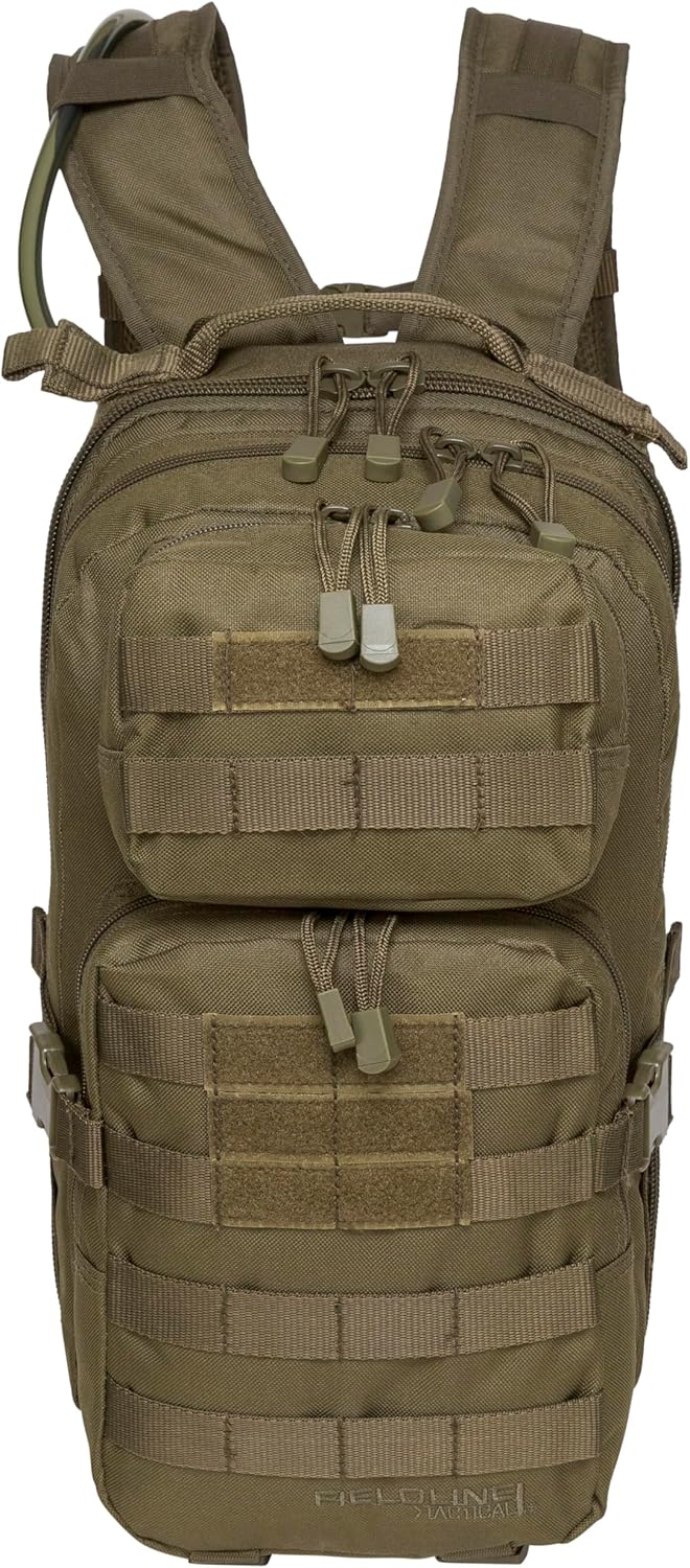 Surge Tactical Hydration Pack Military Backpack with MOLLE System | Survival Bug Out Bag | 22L Storage Capacity + 3L Reservoir (Digital Sand)