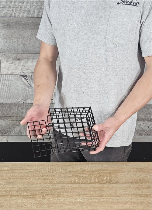 Vinyl-Coated Wire Bait Cage for Crab Traps Lobster Traps 6in X 6in X 3in (1)