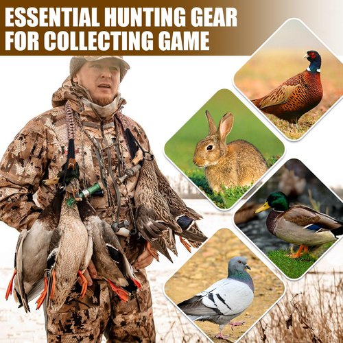 TOBWOLF Duck & Bird Tote with 12 Drops Slip Ring, Metal Loop Goose & Duck Hanger, Waterfowl Tote, Dove Bird Carrier, Paracord