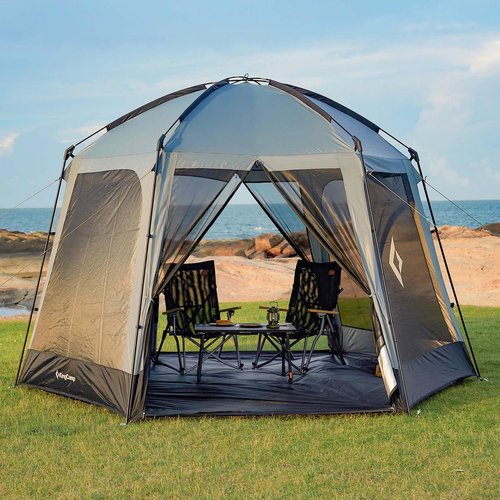 KingCamp Screen Tent, Camping Tent for 6-8 Person 12' x 12' Portable Screen House Room with Detachable Sunshade for Camping, Garden & Backyard