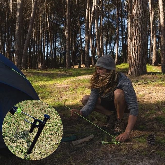 16 Pack Tent Stakes Heavy Duty Metal Tent Pegs for Camping Steel Tent Stakes 8 inch Unbreakable and Inflexible