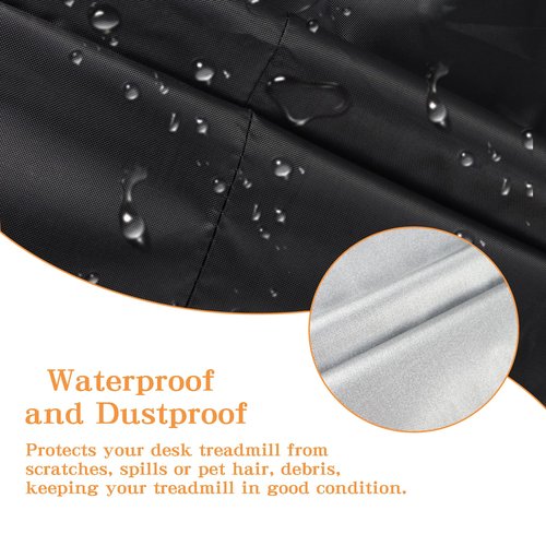 Klmnop Walking Pad Cover, Waterproof and Dustproof Under Desk Treadmill Cover, Fit for 54-57 Inch Portable Folding Treadmill Home & Office(Black)