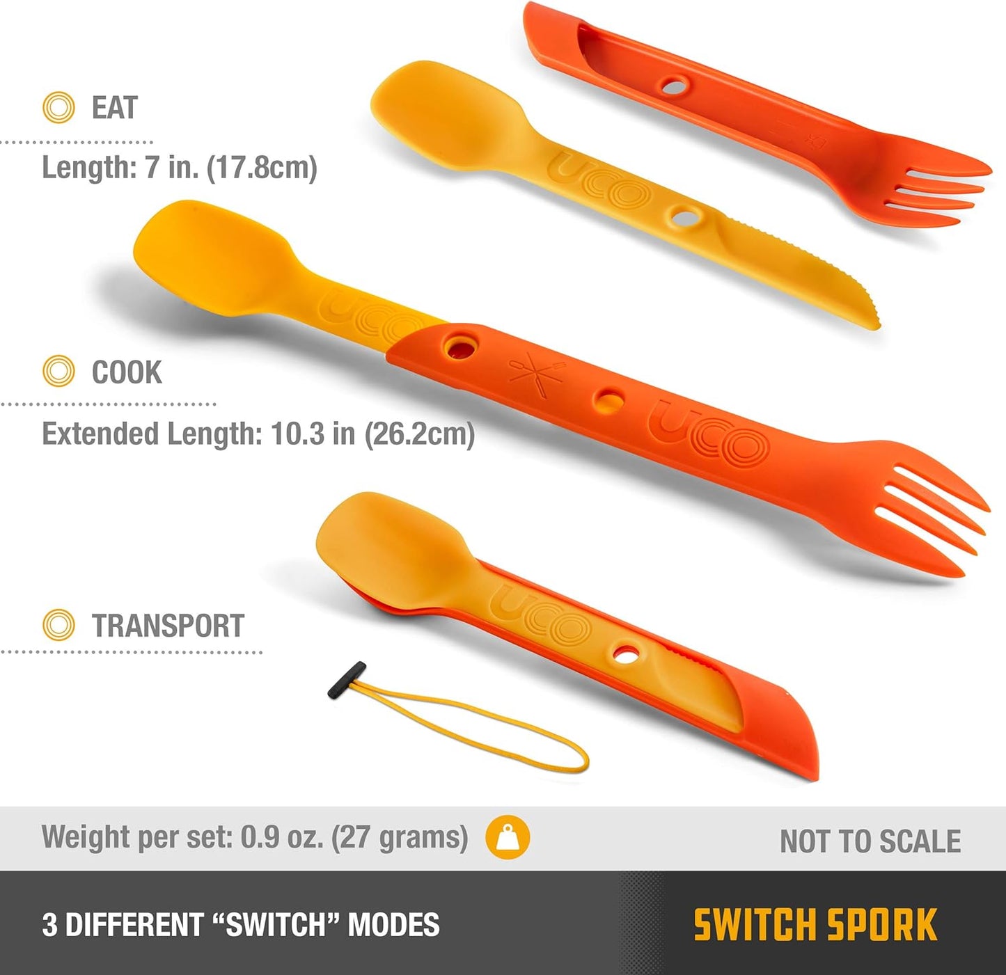 UCO Switch Spork 2-Piece Integrated Camping Utensil Set