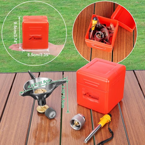 WADEO Camping Propane and Isobutane Stove, Single Burner Camp Stove with Piezo Ignitor, Portable Backpacking Stove for Outdoor Cooking, Hiking, Camping Trips, Beach and Car Camping(Fuel not included)