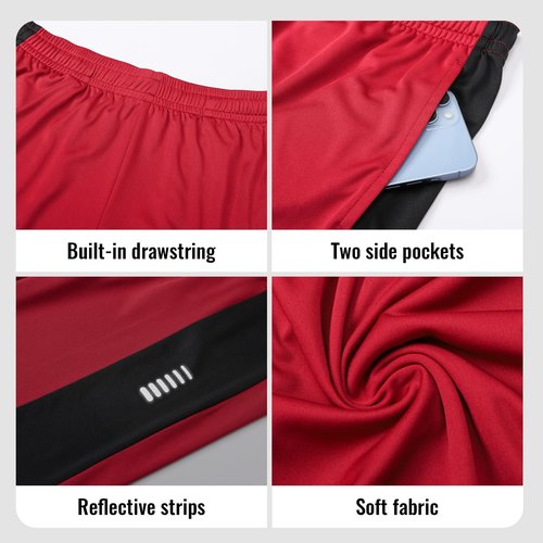 ZENGVEE Men’s 3 Pack Running Athletic Shorts 7" Quick Dry Workout Gym Shorts with Pockets for Basketball,0501,Black Grey Red,L