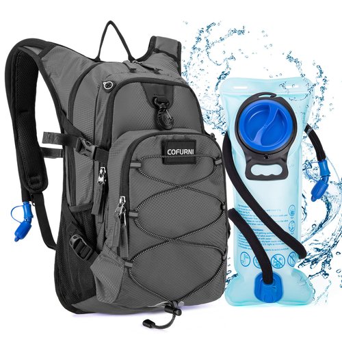 Cofurni Hydration Backpack 20L with Water Bladder 2L, Large Storage Hiking Daypack for Men Women, Lightweight Insulation Water Backpack for Biking, Running, Skiing, Trekking, Camping