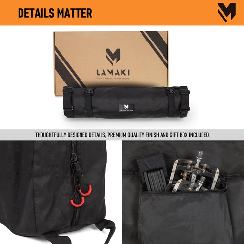 lamaki Bike Travel Bag XXL for Road & Gravel, MTB 26-29 inch - Only Remove the Front Wheel - Premium Metal Zippers, Heavy Duty Nylon 1680D - Bike Transport Bag - Ideal for Bikepacking