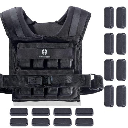 40 lb Weighted Vest - Adjustable Weighted Vest 40 lbs with iron weights. Tone fitness 40 pound weighted vest for men, for women 40lb. For walking, running, rucking. Strength Training Exercise - Workout vest