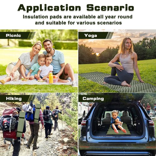 TIYURENER Closed Cell Foam Sleeping Pad,Folding Sleeping Pad Backpacking,Moisture-Proof Foldable Sleeping Pad, Lightweight,Sleeping Mat for Camping Hiking Backpacking Car Camping Mats (Green)