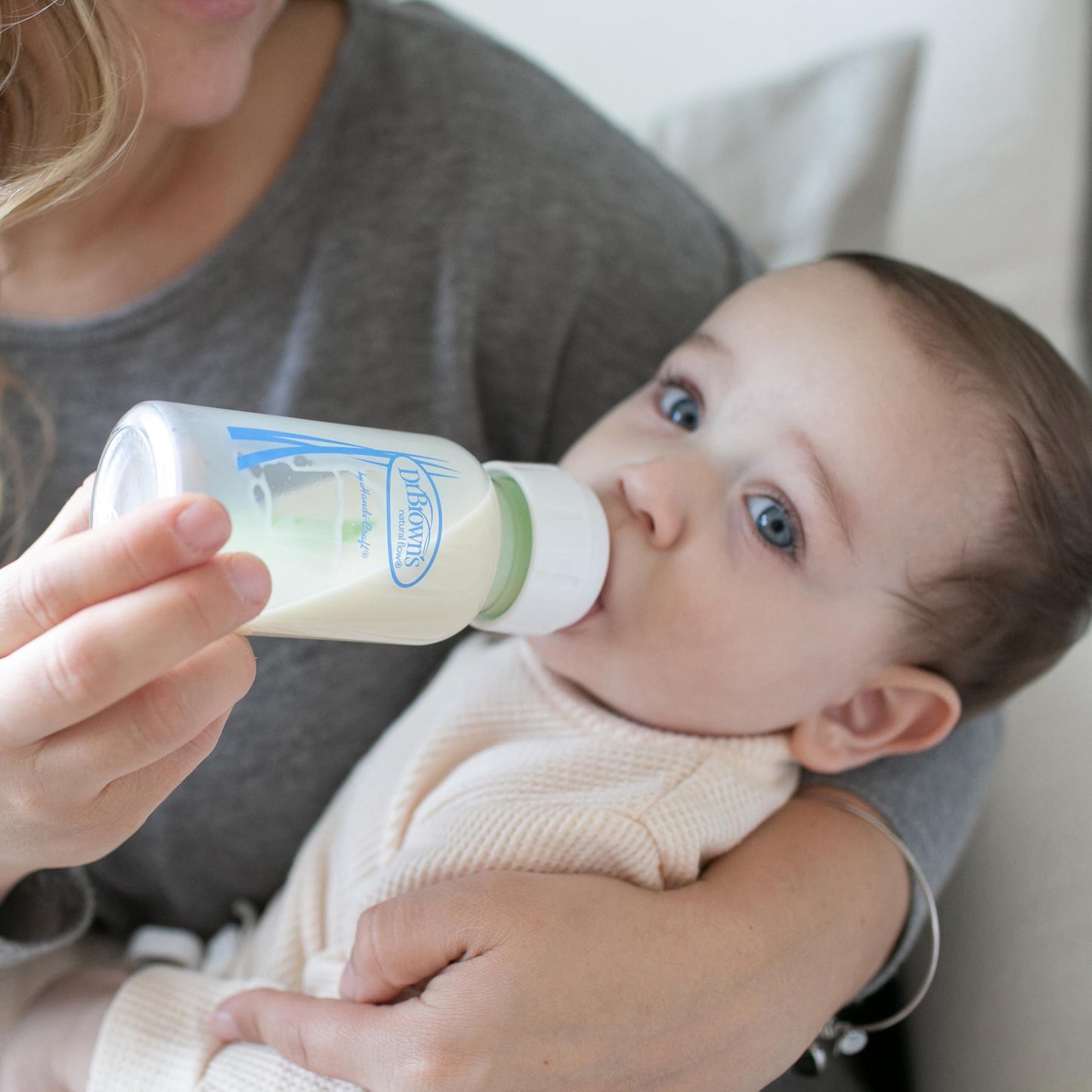 Dr. Brown's Anti-Colic Options+ Narrow Glass Baby Bottle with Level 1 Slow Flow Nipple, BPA-Free, 4 oz/120mL, 2-Pack