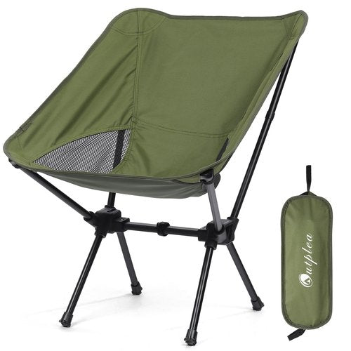 Outplea Folding Portable Camping Chair, Lightweight Foldable Outdoor Chair for Sports, Backpacking Beach Chair for Adults, Green