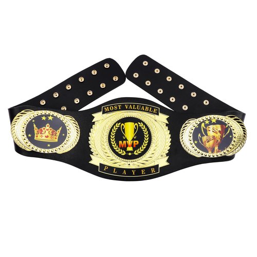 MVP Belt Most Valuable Player Championship Belt Trophy Award Gift - Football, baseball, softball, soccer, basketball, esports, fantasy sports, hockey tournament or League Winner Champion Belt