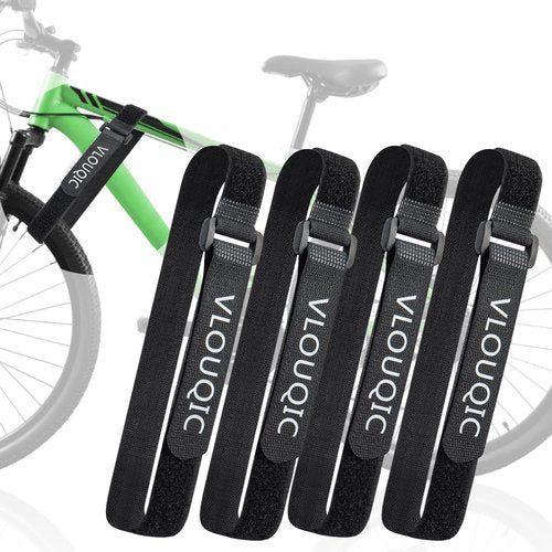 VLOUQIC 4 PCS Bike Rack Straps Bike Wheel Straps, Adjustable Bike Straps for Rack with Durability Hook Bike Car Rack Accessories, Keep The Bicycle Wheel from Spinning for Transportation and Storage