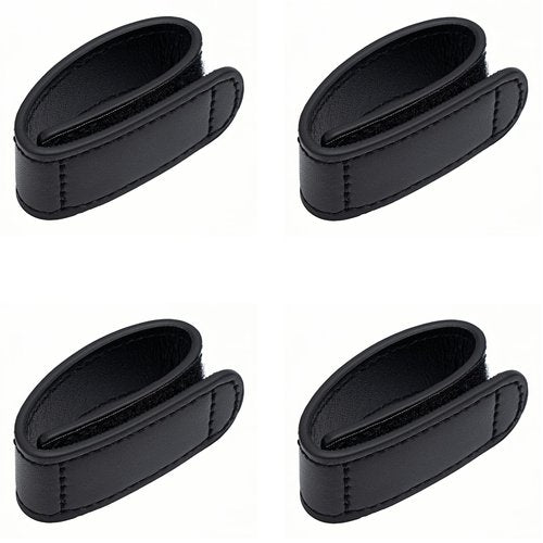 TACNEX Duty Belt Keepers with Hook & Loop Closure for 2.25" Wide Belt Retainer Law Enforcement Police Security Leather Belt Accessories Plain Black
