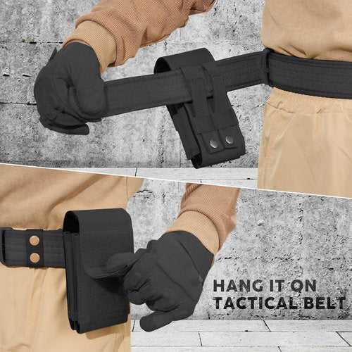 GORELAX Dual Tactical Molle Phone Pouch - Universal Holder for 4.7-6.7 Inch Phones, Fits Backpack/Vest/Belt (US Flag Patch)