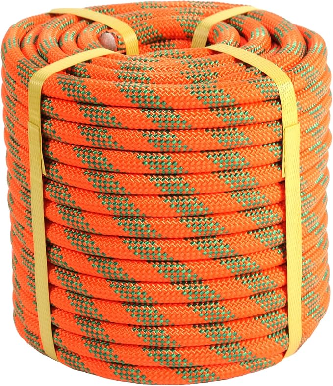 1/2inch Arborist Rope Tree Climbing Rope 48 Strand（100ft） Polyester Bull Rope for Swing Pulling Outdoor Marine
