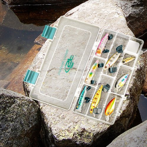 SF Tackle Box 3500 Plastic Tackle Trays Fishing Tackle Box Storage Organizer with Removable Dividers Lure Boxes Terminal Tackle Storage
