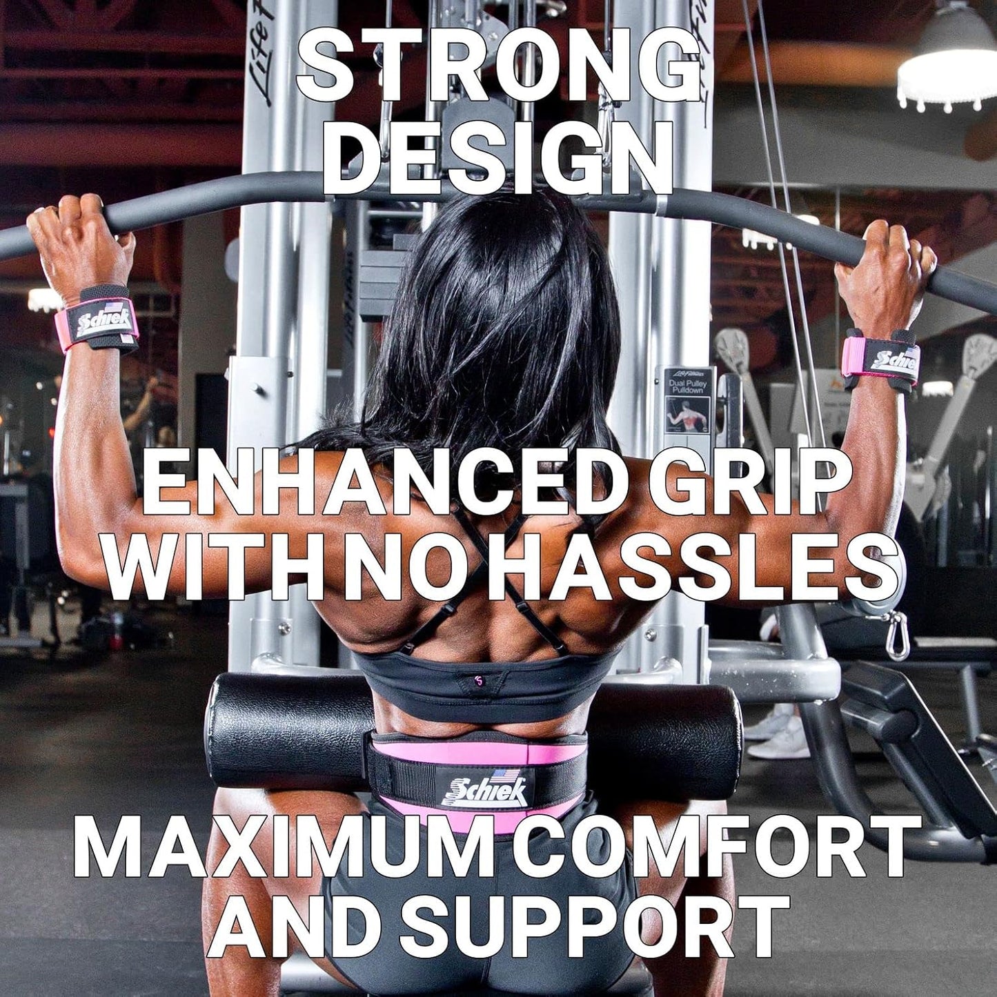 Schiek Sports 1900 Ultimate Hand Grip - 9 mm Thick Neoprene Grips for Weight Lifting - Ultra Durable Non Slip Secure Grip